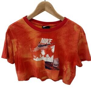 Nike Women’s Tie-Dye Orange Graphic Crop Top